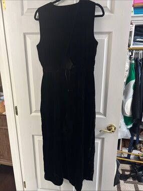 J. Crew Black Velvet Sleeveless Jumpsuit